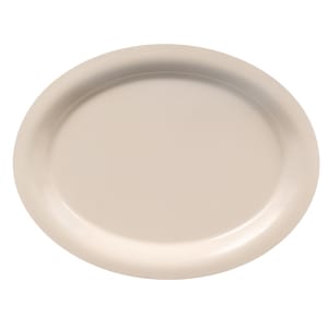 284-OP135DI 13 1/2" x 10 1/4" Oval Diamond Ivory Platter - Melamine, Ivory