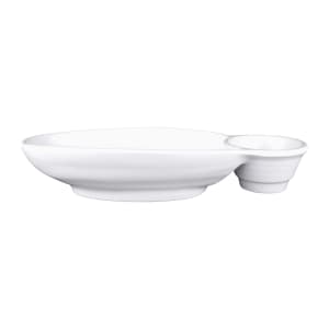 701-JWC1408W 10" x 5 1/2" Oval Zen Chip & Dip Platter - Melamine, White
