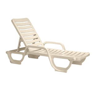 838-44031066 Bahia Outdoor Stackable Chaise w/ Adjustable Back - Resin, Beige