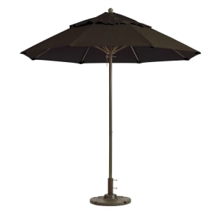 838-98300231 7 1/2 ft Round Top Windmaster Umbrella - Charcoal Gray Fabric, Aluminum Pole