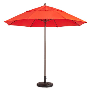 838-98301931 7 1/2 ft Round Top Windmaster Umbrella - Orange Fabric, Aluminum Pole