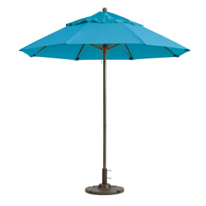 838-98319431 7 1/2 ft Round Top Windmaster Umbrella - Sky Blue Fabric, Aluminum Pole