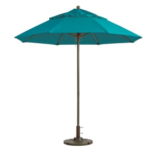 838-98324131 7 1/2 ft Round Top Windmaster Umbrella - Turquoise Fabric, Aluminum Pole