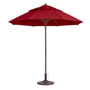 838-98818231 9 ft Round Top Windmaster Umbrella - Terra Cotta Fabric, Aluminum Pole