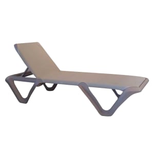 838-US891763 Nautical Pro Outdoor Stackable Chaise - Gray Fabric w/ Gray Resin Frame