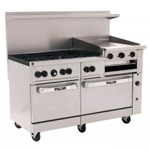 207-60SS6B24GBLP 60" 6 Burner Gas Range w/ Griddle/Broiler & (2) Standard Ovens, Liquid Propane