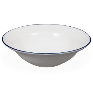324-L2105008797 12 oz Round Tin Tin™ Rim Soup Bowl - Porcelain, White & Blue