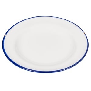 324-L2105008119 6 3/4" Round Tin Tin™ Plate - Porcelain, White & Blue