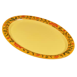 284-OP135VN 13 1/2" x 10 1/4" Oval Venetian Platter - Melamine, Yellow