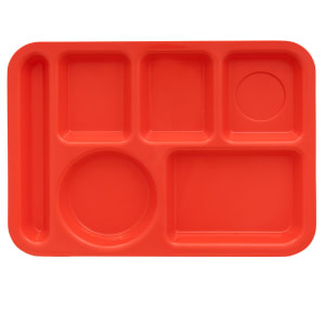 GET TR-152-RO Plastic Rectangular Tray w/ (6) Compartments, 14 3/8