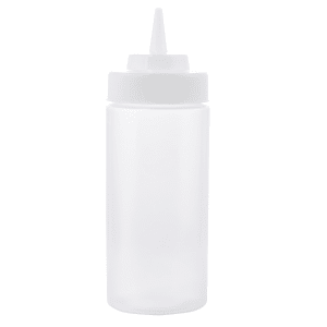 229-11663C 16 oz Squeeze Bottle w/ Natural Cone Tip, Polyethylene, Clear