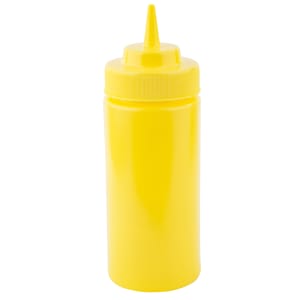 229-11663M Wide Mouth Squeeze Dispenser, 16 oz., Soft Polyethylene, Mustard