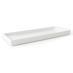 701-M6151W Rectangular Modern European Food Pan - 15"L x 6"W x 1"H, Melamine, White
