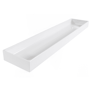 701-M6302W Rectangular Modern European Food Pan - 30"L x 6"W x 2"H, Melamine, White