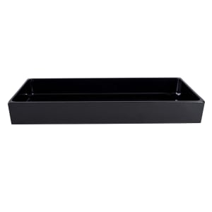 701-M6152B Rectangular Modern European Food Pan - 15"L x 6"W x 1"H, Melamine, Black