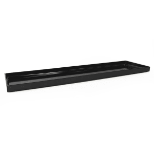 701-M8301B Rectangular Modern European Food Pan - 30"L x 8"W x 1 1/4"H, Melamine, Black