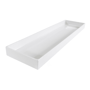 701-M8302W Rectangular Modern European Food Pan - 30"L x 8"W x 2"H, Melamine, White