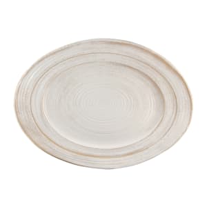 701-M1521OVSTOWD 21" x 15" Oval Della Terra Platter - Melamine, Off White Stone