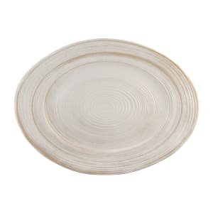 701-M16512OVSTOWD 16 1/2" x 12" Oval Della Terra Platter - Melamine, Off White Stone
