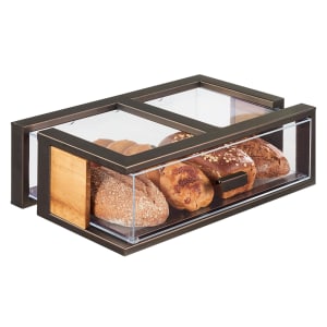 151-392884 1 Drawer Bread Case - 22 1/2"W x 14 1/2"D x 7 1/2"H, Plastic Case, Bronze Frame