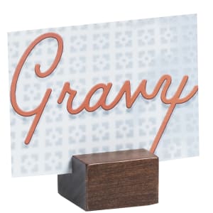 151-401278 Tabletop Menu Card Holder - 1 3/4"W x 1 1/8"H, Walnut