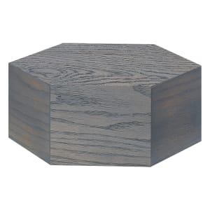 151-435583 Hexagon Display Riser - 12"D x 5"H, Oak Wood, Gray