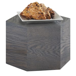 151-435883 Hexagon Display Riser - 12"D x 8"H, Oak Wood, Gray
