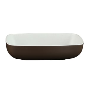 701-B265069WSCH 19 oz Rectangular Melamine Bowl, White/Chocolate