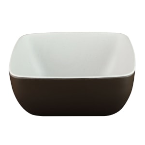 701-B266069WSCH 45 oz Rectangular Melamine Serving Bowl, White/Chocolate
