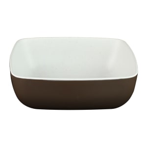 701-B267065WSCH 31 oz Square Melamine Serving Bowl, White/Chocolate
