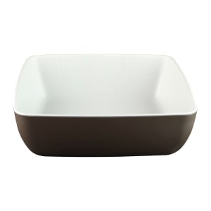 701-B267098WSCH 113 oz Square Melamine Serving Bowl, White/Chocolate