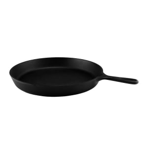 701-MFP1075B 10 3/4"  Round Illogical Faux Cast Iron Fry Pan w/ Handle - Melamine, Black
