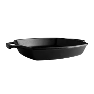 701-MGP13B 13" x 10 1/2" Square Faux Cast Iron Serving Skillet w/ Handles - Melamine, Black