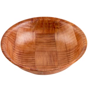229-208 8" Woven Wood Salad Bowl, Mahogany, Round Bottom, 4 Ply