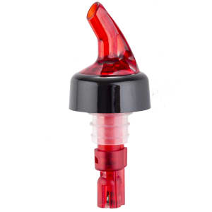 229-2248A 1 1/4 oz Plastic Proper Pour w/ Black Collar, Clear Dip Tube