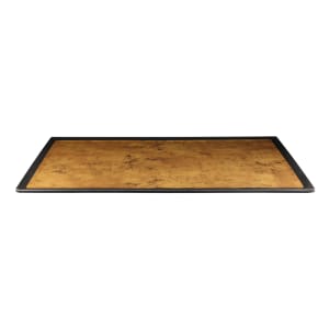 701-B177208GLDB 20 3/4" x 12 3/4" Rectangular Kobe Tray - Melamine, Black/Gold