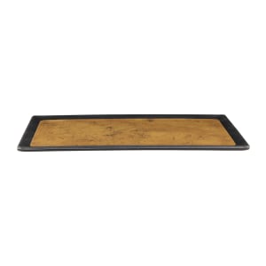 701-B179128GLDB 12 5/8" x 6 7/8" Rectangular Kobe Tray - Melamine, Black/Gold