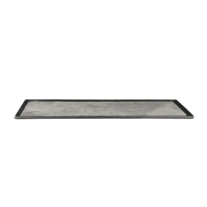 701-B180208SLVB 20 3/4" x 6 3/8" Rectangular Kobe Tray - Melamine, Black/Silver