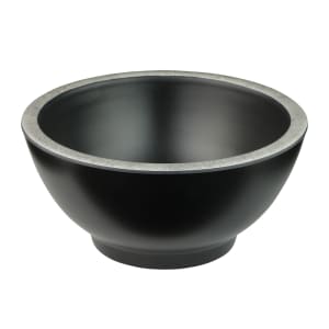 701-B245035SLVB 4 oz Round Melamine Bowl, Black/Silver
