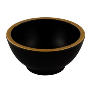701-B245052GLDB 13 oz Round Melamine Bowl, Black/Gold
