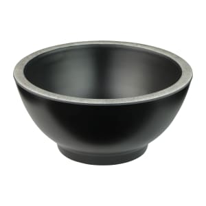 701-B245052SLVB 13 oz Round Melamine Bowl, Black/Silver