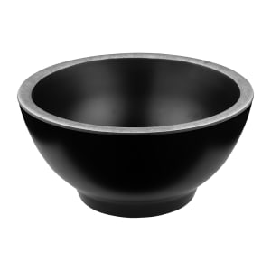 701-B245080SLVB 53 oz Round Melamine Serving Bowl, Black/Silver