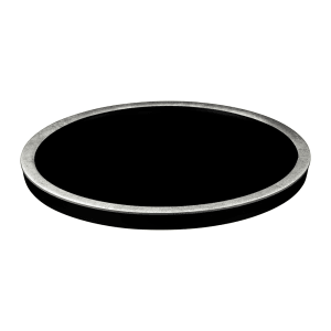 701-B246080SLVB 8 1/4" Round Melamine Bowl Lid, Black/Silver