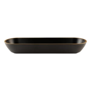 701-B247200GLDB 97 oz Oval Melamine Serving Bowl, Black/Gold
