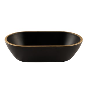 701-B249102GLDB 45 oz Oval Melamine Serving Bowl, Black/Gold