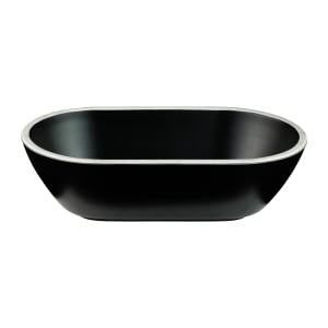 701-B249102SLVB 45 oz Oval Melamine Serving Bowl, Black/Silver