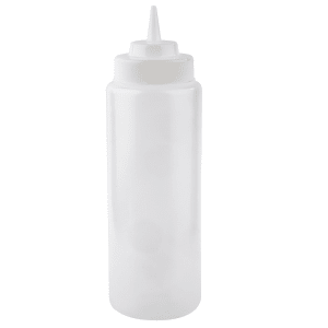 229-3263C 32 oz Squeeze Bottle w/ Natural Cone Tip, Polyethylene, Clear