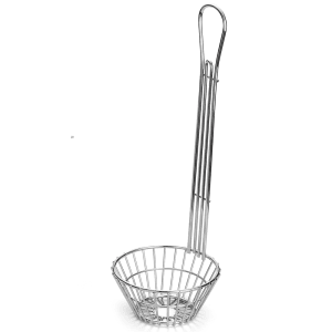 Red Handled Stainless Steel Taco Shell Fry Basket - 12L x 6 1/2W x 3H -  TB-8