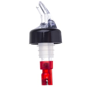 229-4246A 1 oz Plastic Proper Pour w/ Clear Spout, Red Dip Tube