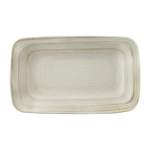 701-D127PLSTOWD Rectangular Melamine Dinner Plate - 12" x 7", Off White Stone